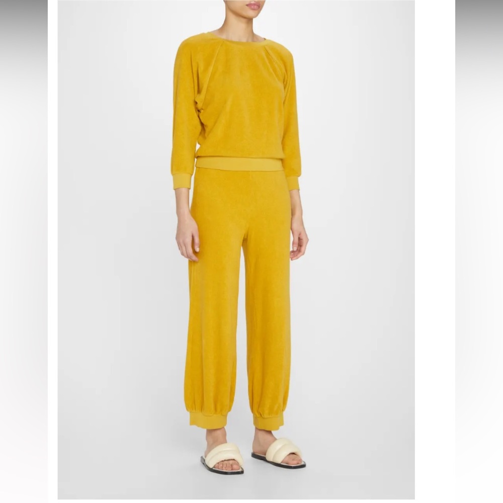 Suzi Kondi Golden Mustard Velvet Jogger Pants - Picture 5 of 17